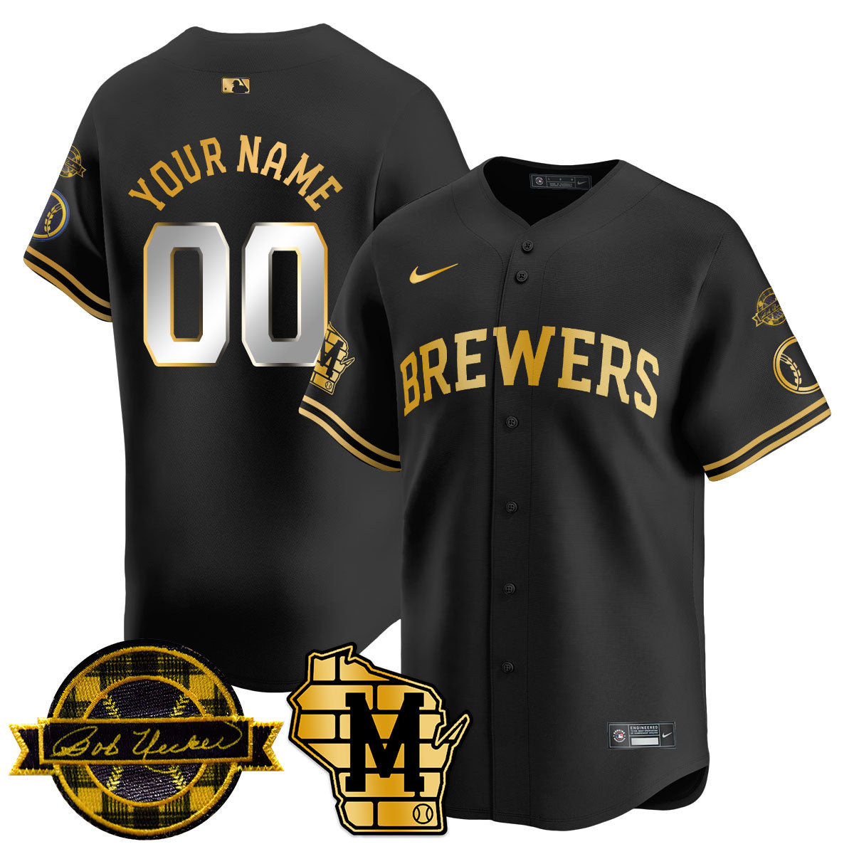 Custom Name/Number MIL 2025 Limited Jersey - Bob Uecker Patch - All Stitched