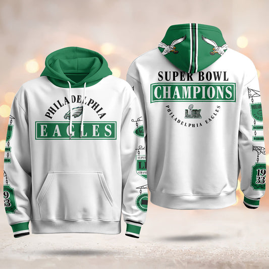 PHI Super Bowl LIX Champions Limited Hoodie N2 - Stitched-NQD