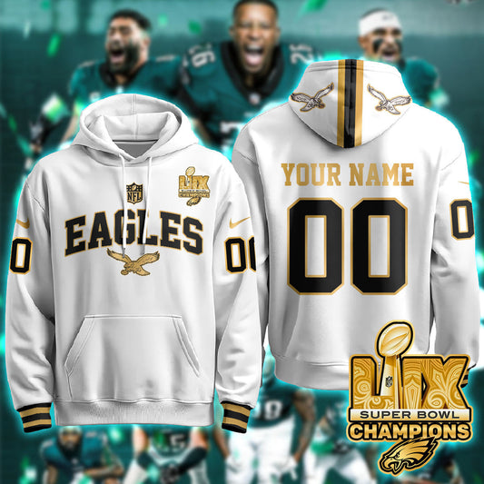 PHI Super Bowl LIX Champions Gold Hoodie N2r-NQD