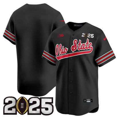 Men's Ohio State Buckeyes 'Heritage Stripe' 2025 CFP Final Patch Vapor Baseball Jersey V2 - All Stitched