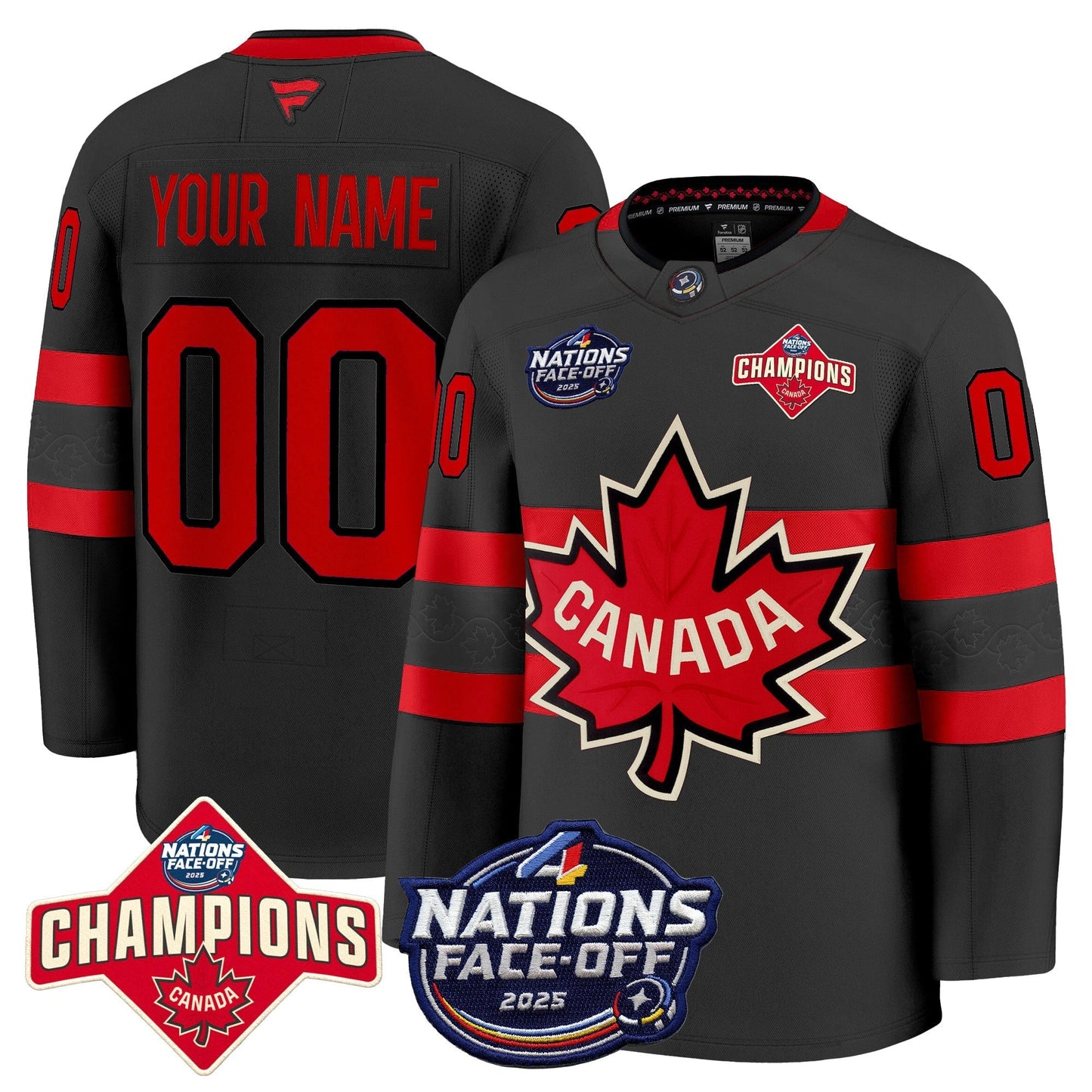 Canada 4 Nations Face-Off 2025 Champions Premium Custom Jersey - All Stitched