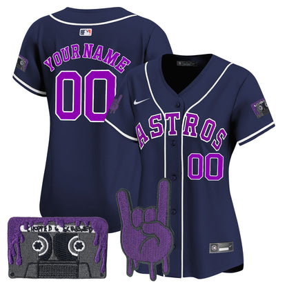 Houston Astros DJ Screw Patch Vapor Premier Limited Custom Jersey - All Stitched