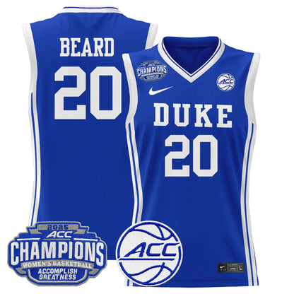 Men's Size - Duke Blue Devils 2025 ACC Women's Conference Tournament Champions Lightweight Basketball Jersey - All Stitched