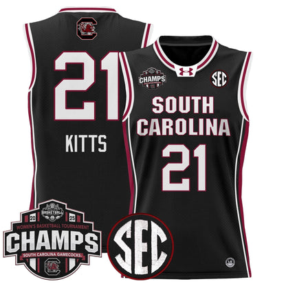 Men's Size - South Carolina Gamecocks 2025 SEC Women's Conference Tournament Champions Lightweight Basketball Jersey - All Stitched