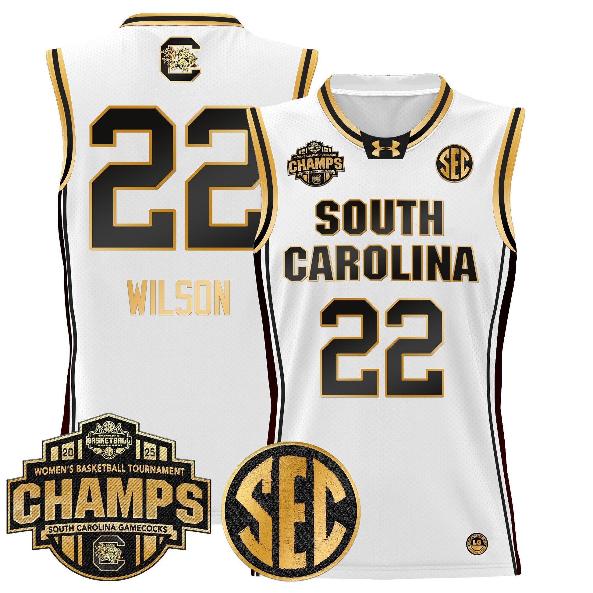Men's Size - South Carolina Gamecocks 2025 SEC Women's Conference Tournament Champions Lightweight Basketball Jersey - All Stitched