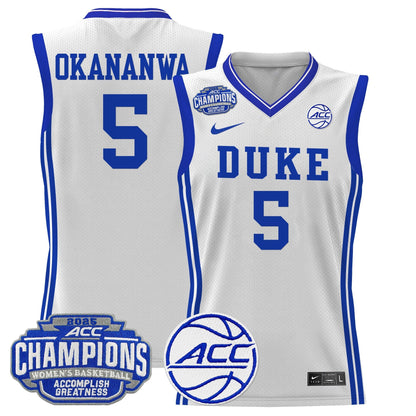 Men's Size - Duke Blue Devils 2025 ACC Women's Conference Tournament Champions Lightweight Basketball Jersey - All Stitched
