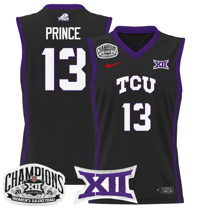 Men's Size - TCU Horned Frogs 2025 BIG 12 Women's Conference Tournament Champions Lightweight Basketball Jersey - All Stitched
