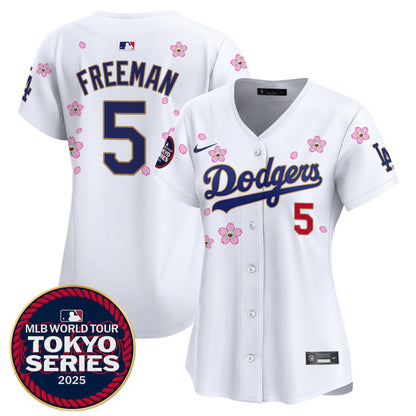 Women's Dodgers Tokyo Series 2025 Gold Trim Vapor Premier Limited Jersey - Stitched