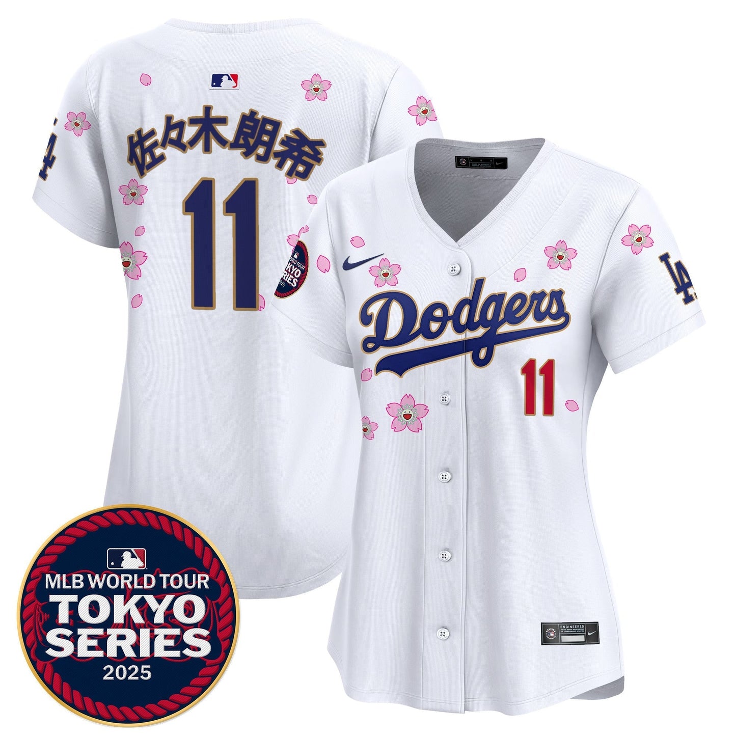 Women's Dodgers Tokyo Series 2025 Gold Trim Vapor Premier Limited Jersey V2 - Stitched