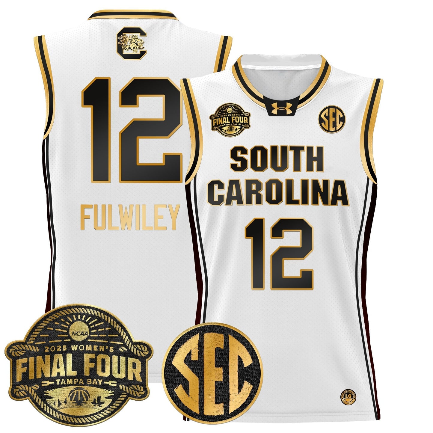 Men's Size - South Carolina Gamecocks 2025 Sec Women's Final Four Patch Lightweight Basketball Jersey - All Stitched