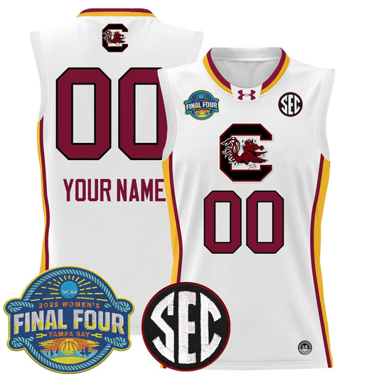South Carolina Gamecocks 2025 Sec Women's Final Four Patch Lightweight Basketball Custom Jersey - All Stitched