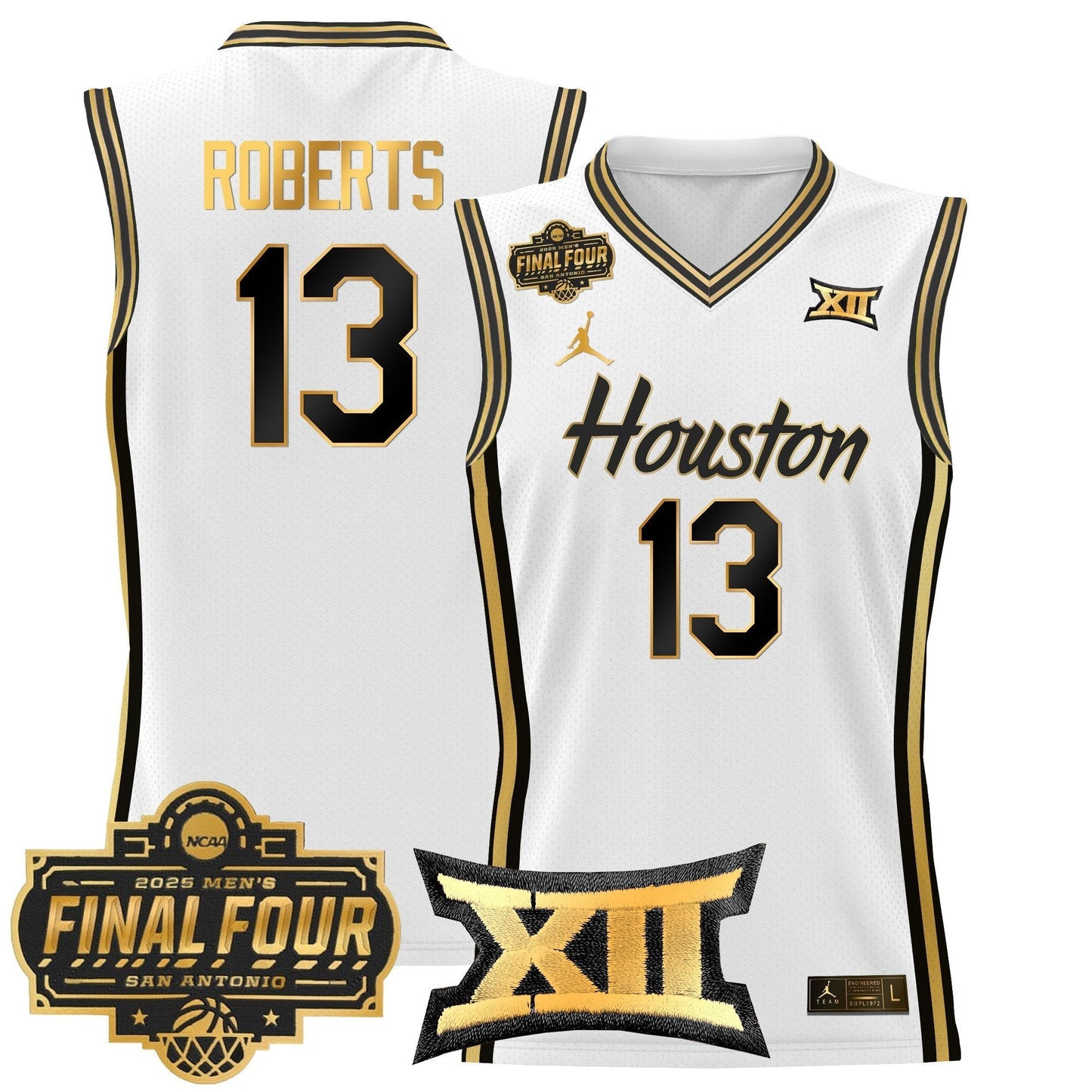 Men's Houston Cougars 2025 Final Four Patch Basketball Jersey - All Stitched