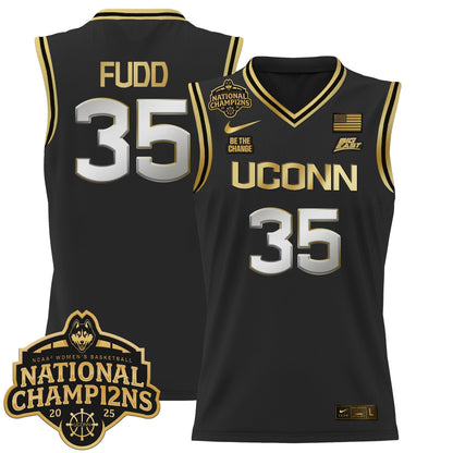 Men's Size - UConn Huskies 2025 Women's National Champions Patch Lightweight Basketball Jersey - All Stitched