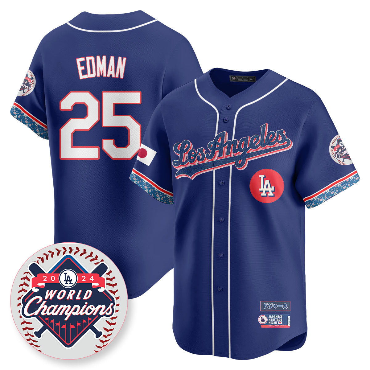 Men's Los Angeles Dodgers Japanese Heritage Night Jersey - All Stitched