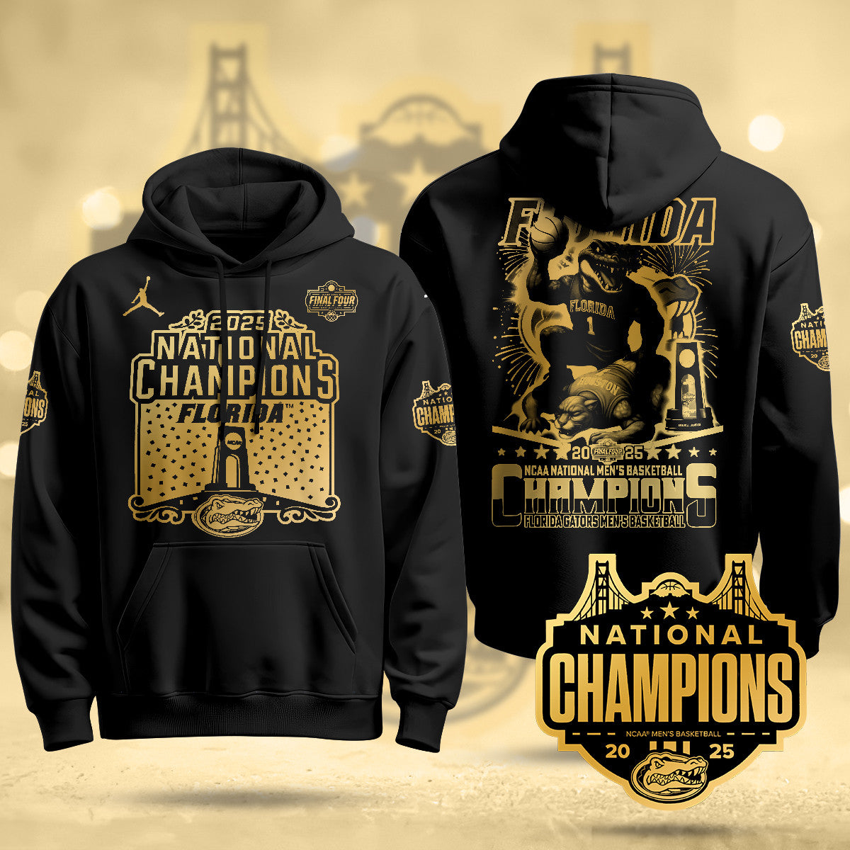 Florida Gators 2025 National Champions Basketball Hoodie N3 - Printed