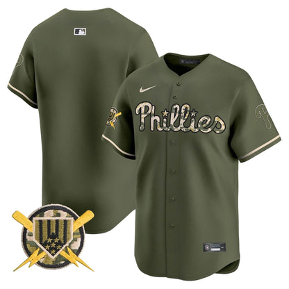 Phillies Armed Forces Day Vapor Premier Limited Jersey - All Stitched