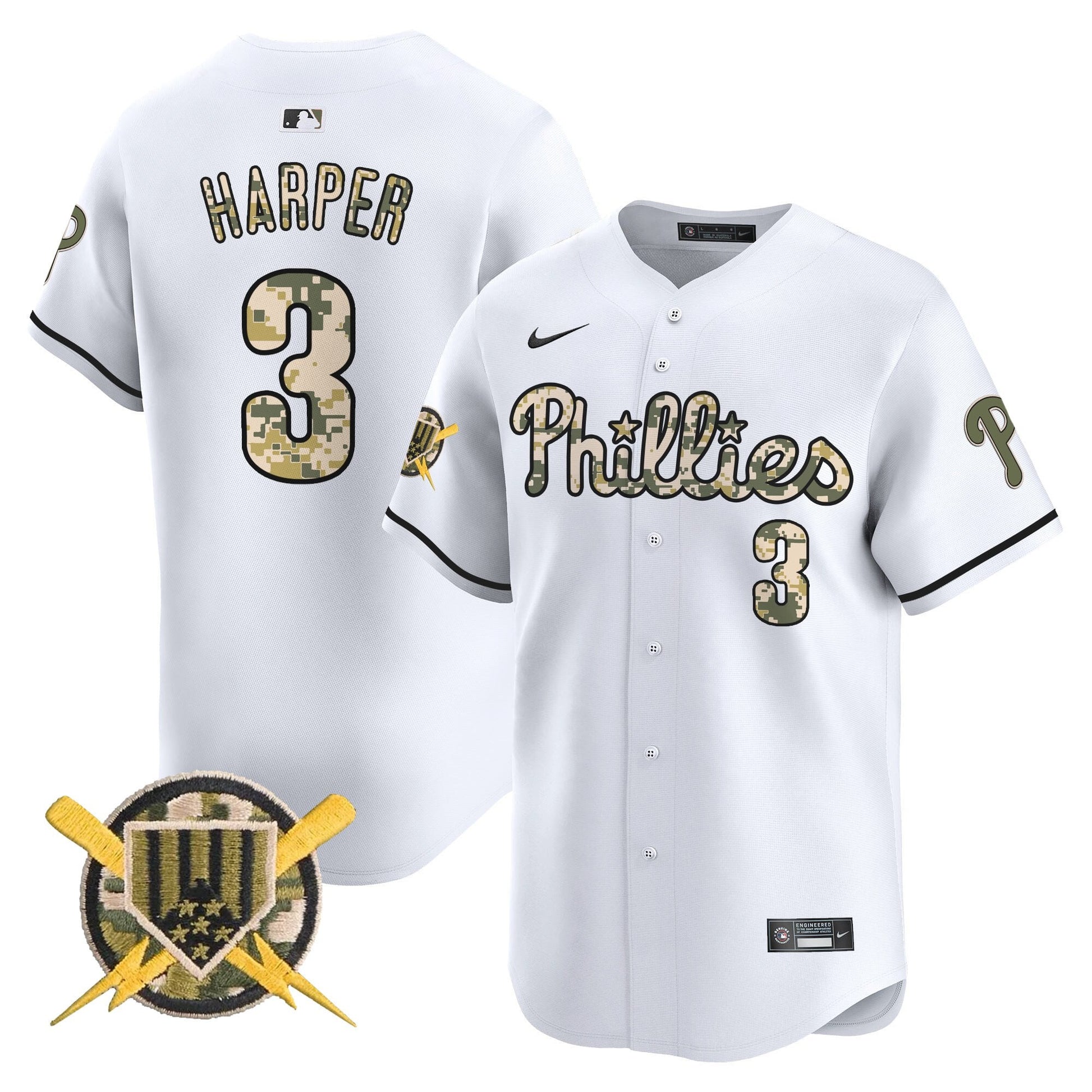 Phillies Armed Forces Day Vapor Premier Limited Jersey - All Stitched