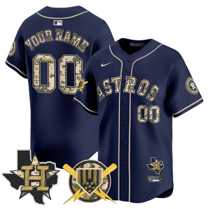 Houston Astros Armed Forces Day Vapor Premier Limited Custom Jersey V2 - All Stitched