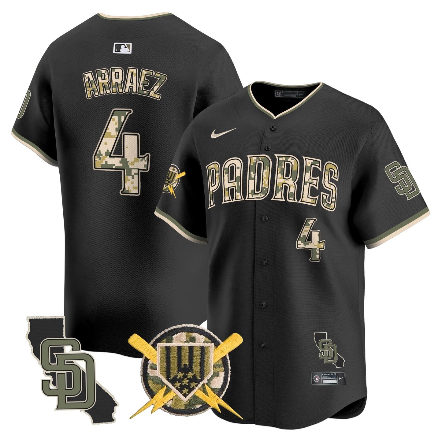 Padres Armed Forces Day Vapor Premier Limited Jersey - All Stitched