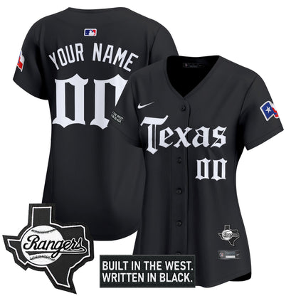 Texas Rangers 'Gothic Frontier Edition' Vapor Premier Limited Custom Jersey - All Stitched