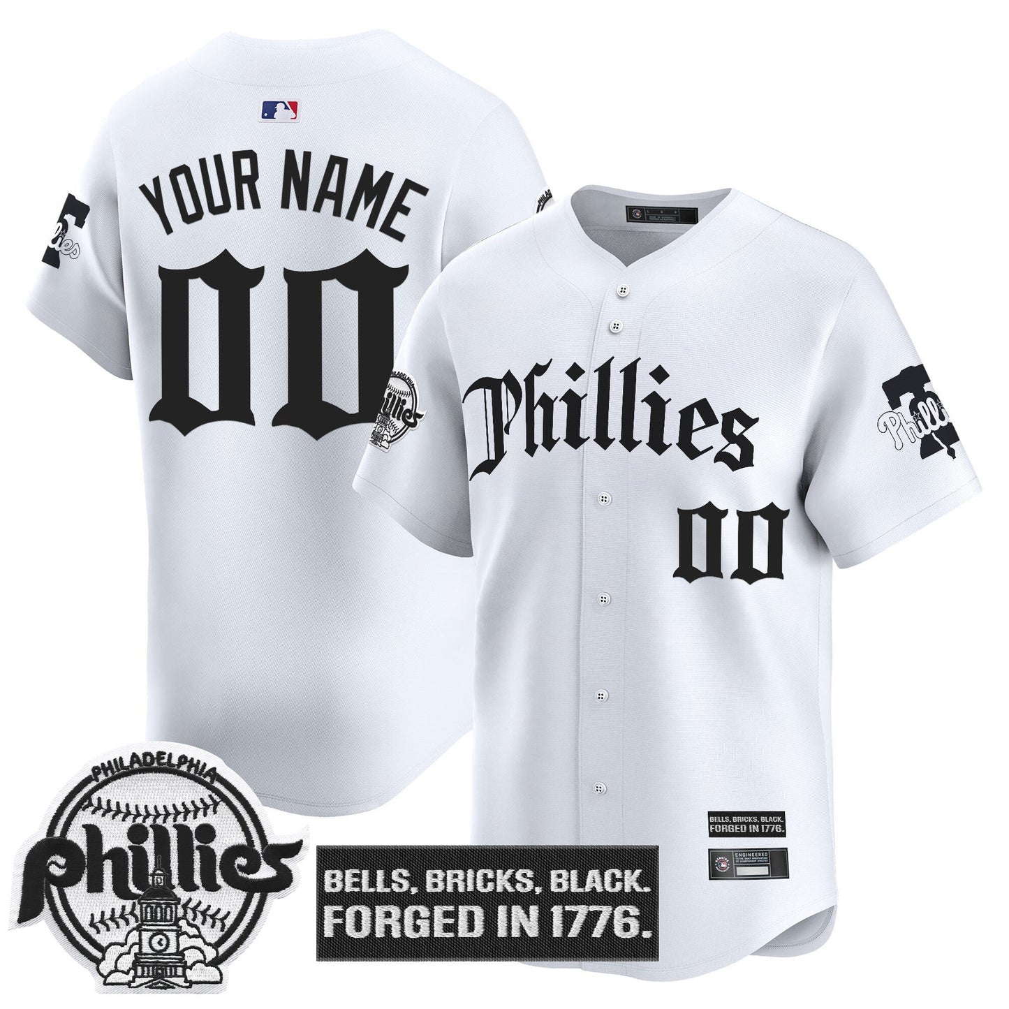 Philadelphia Phillies 'Gothic Liberty Edition' Vapor Premier Limited Custom Jersey - All Stitched