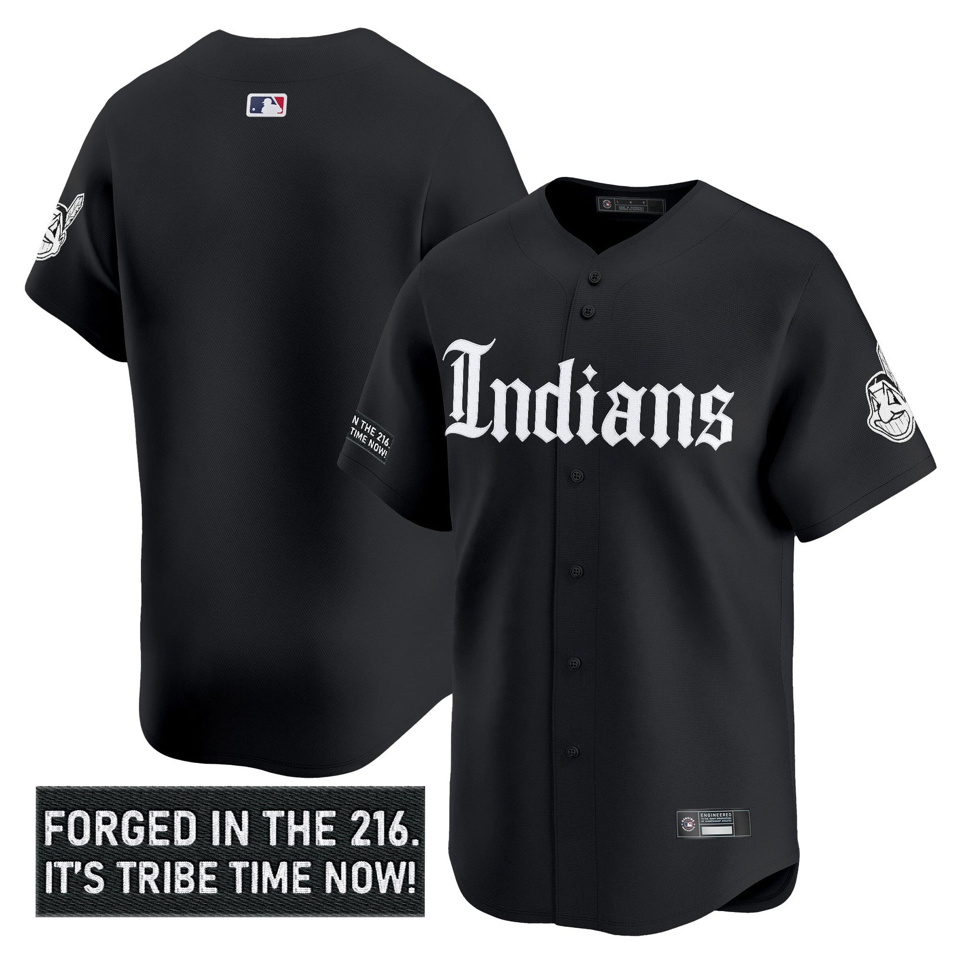 Men's Cleveland Indians 'Gothic Iron Edition' Vapor Premier Limited Jersey V2 - All Stitched