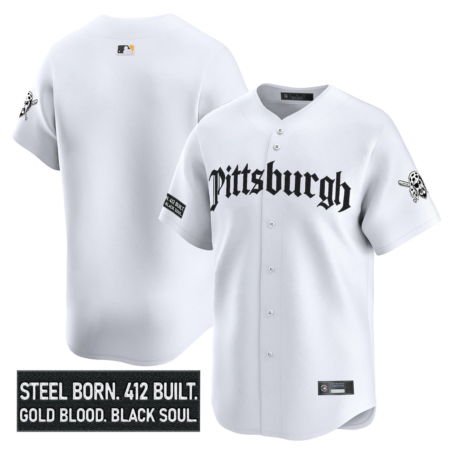 Men's Pittsburgh Pirates 'Gothic Steel City Edition' Vapor Premier Limited Jersey - All Stitched