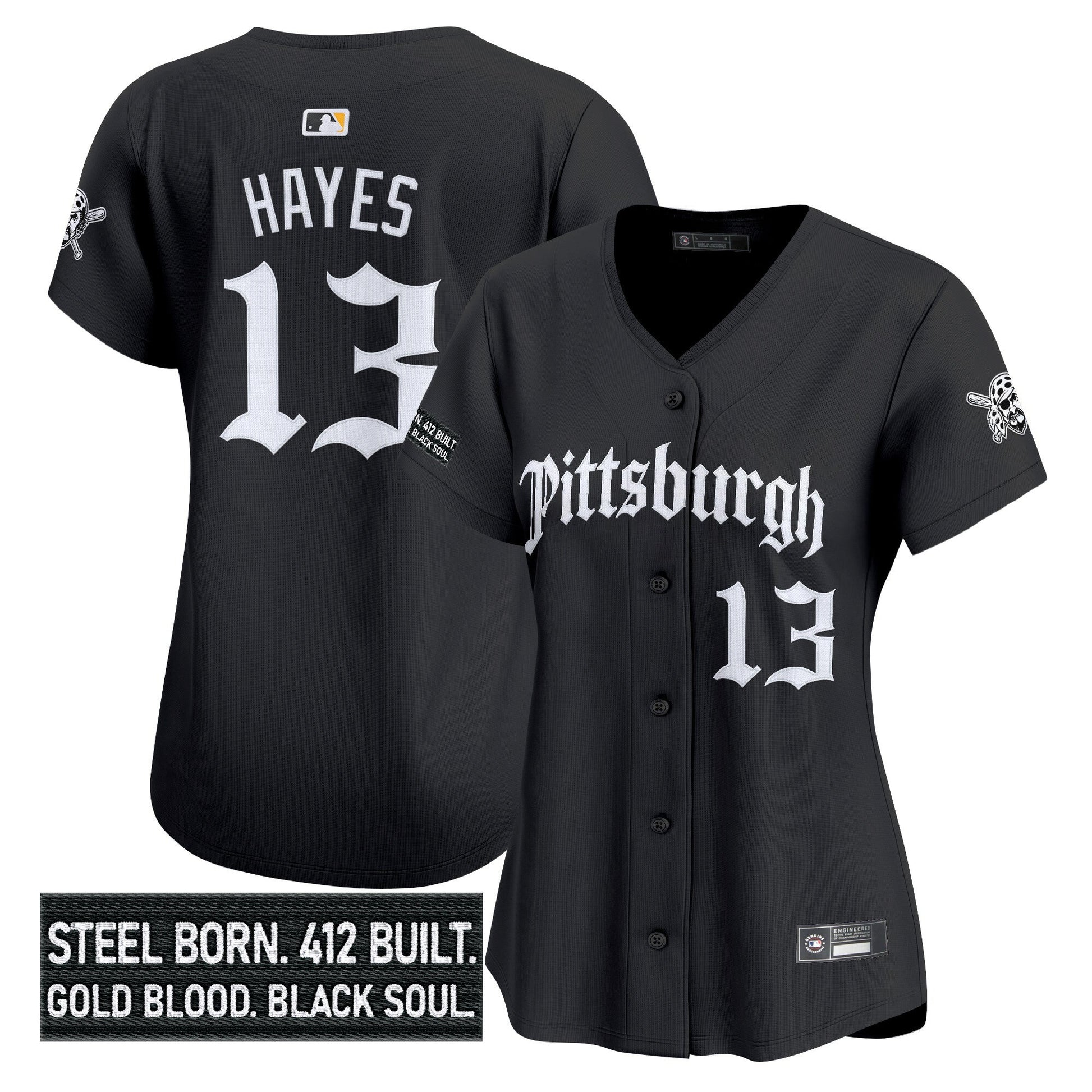 Women's Pittsburgh Pirates 'Gothic Steel City Edition' Vapor Premier Limited Jersey - All Stitched