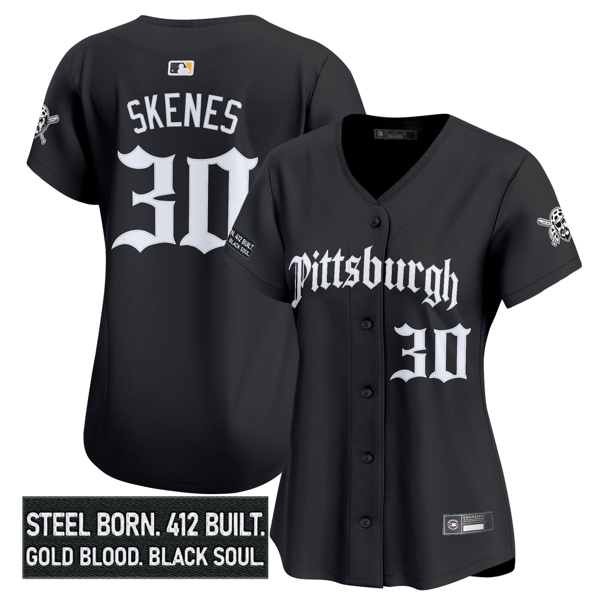 Women's Pittsburgh Pirates 'Gothic Steel City Edition' Vapor Premier Limited Jersey - All Stitched