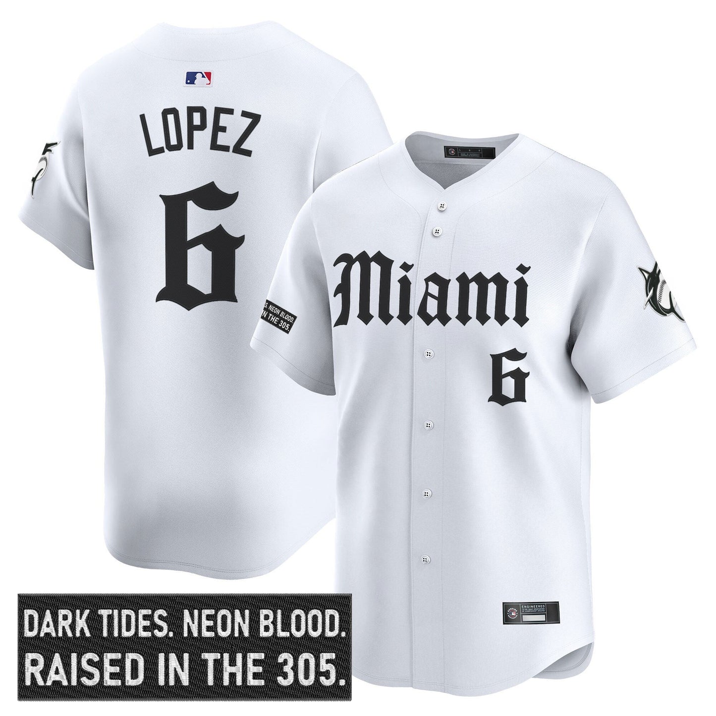 Men's Miami Marlins 'Gothic Vice Edition' Vapor Premier Limited Jersey - All Stitched