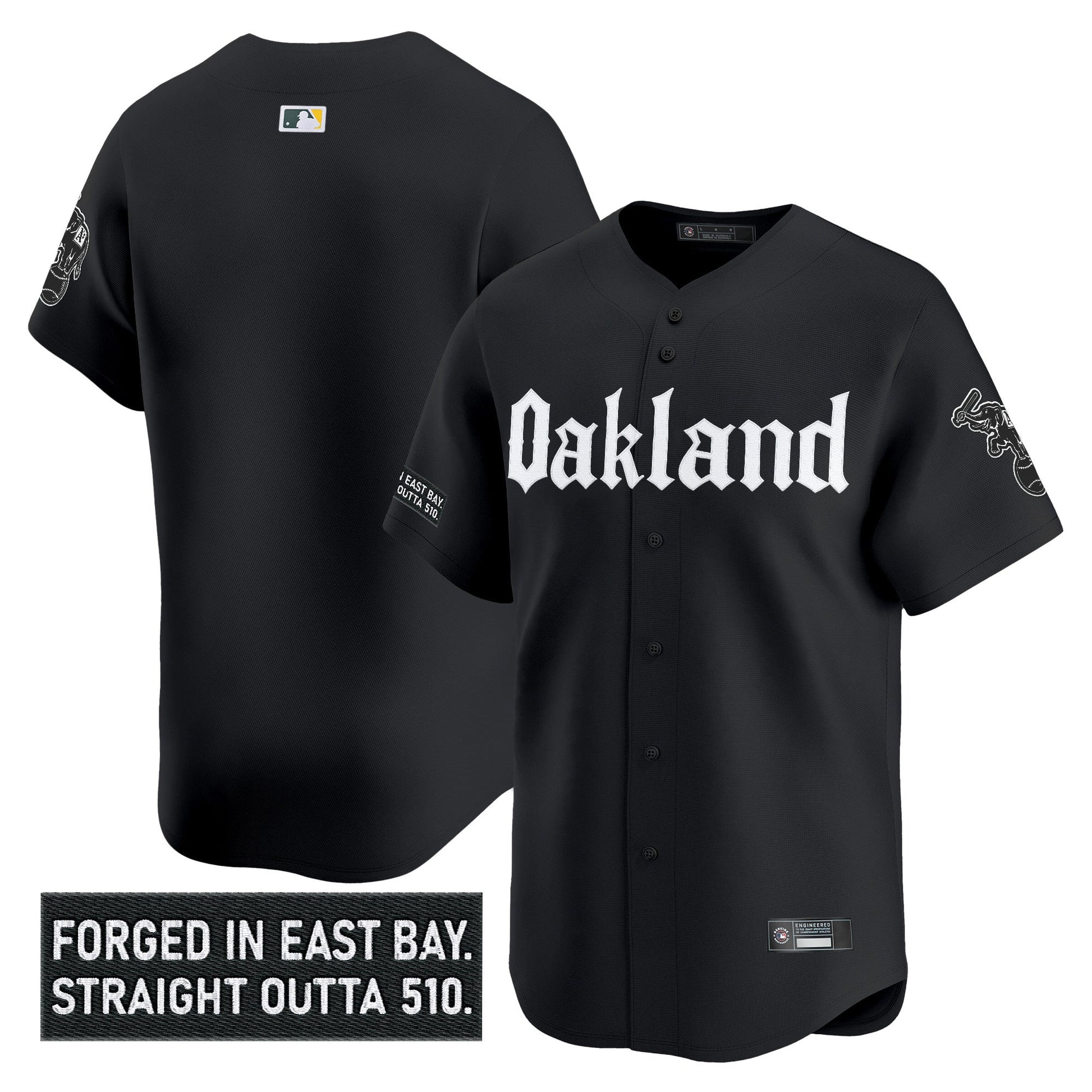 Men's Oakland Athletics 'Gothic East Bay Edition' Vapor Premier Limited Jersey - All Stitched