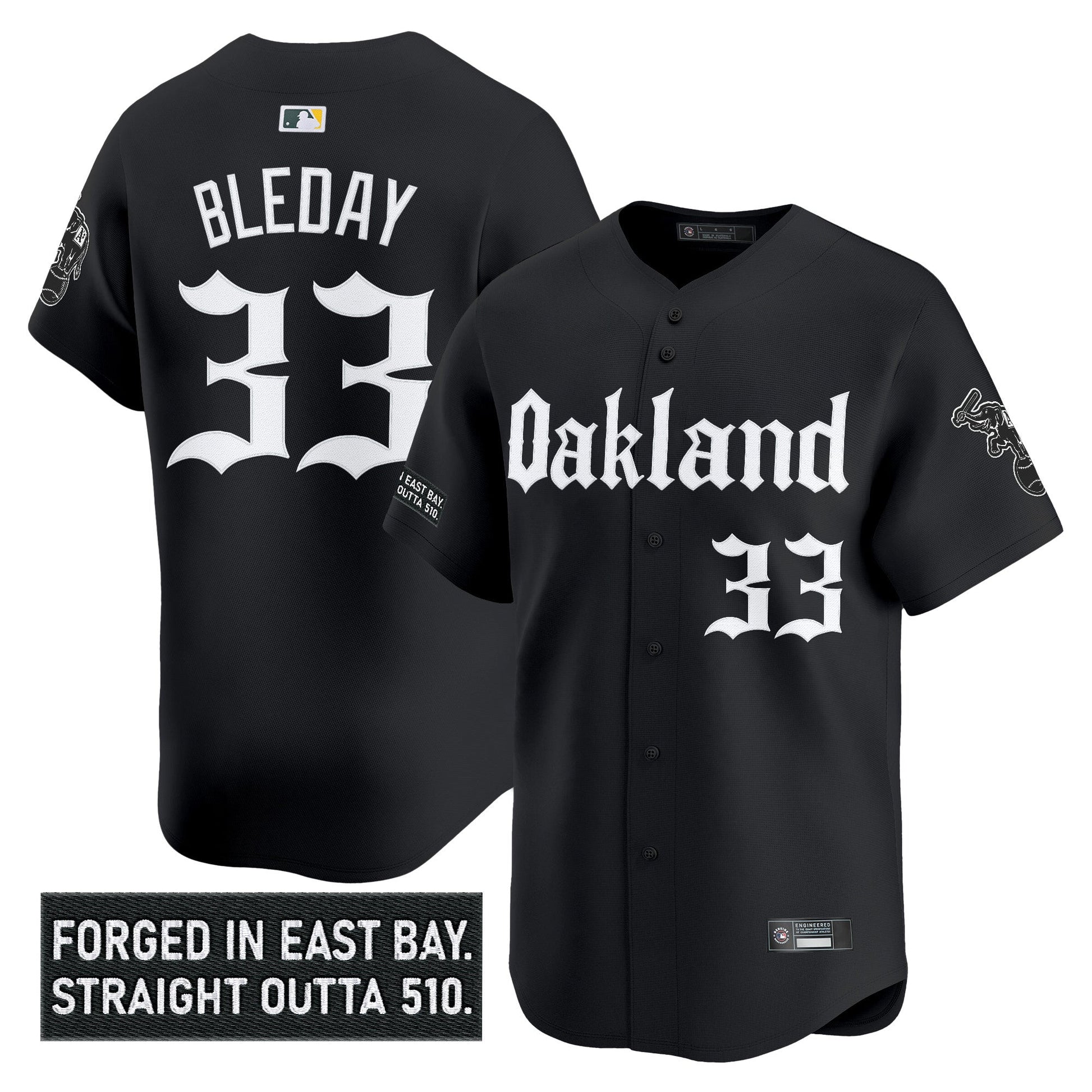 Men's Oakland Athletics 'Gothic East Bay Edition' Vapor Premier Limited Jersey - All Stitched
