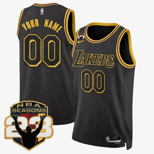 Custom LAL LeBron Jame 23 Seasons Patch Special Jersey - All Stitched