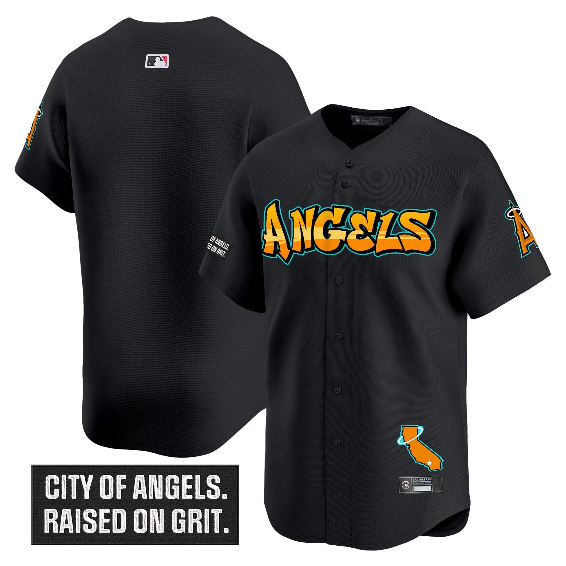 Men's Los Angeles Angels 'Graffiti Halo Drop Edition' Vapor Premier Limited Jersey - All Stitched