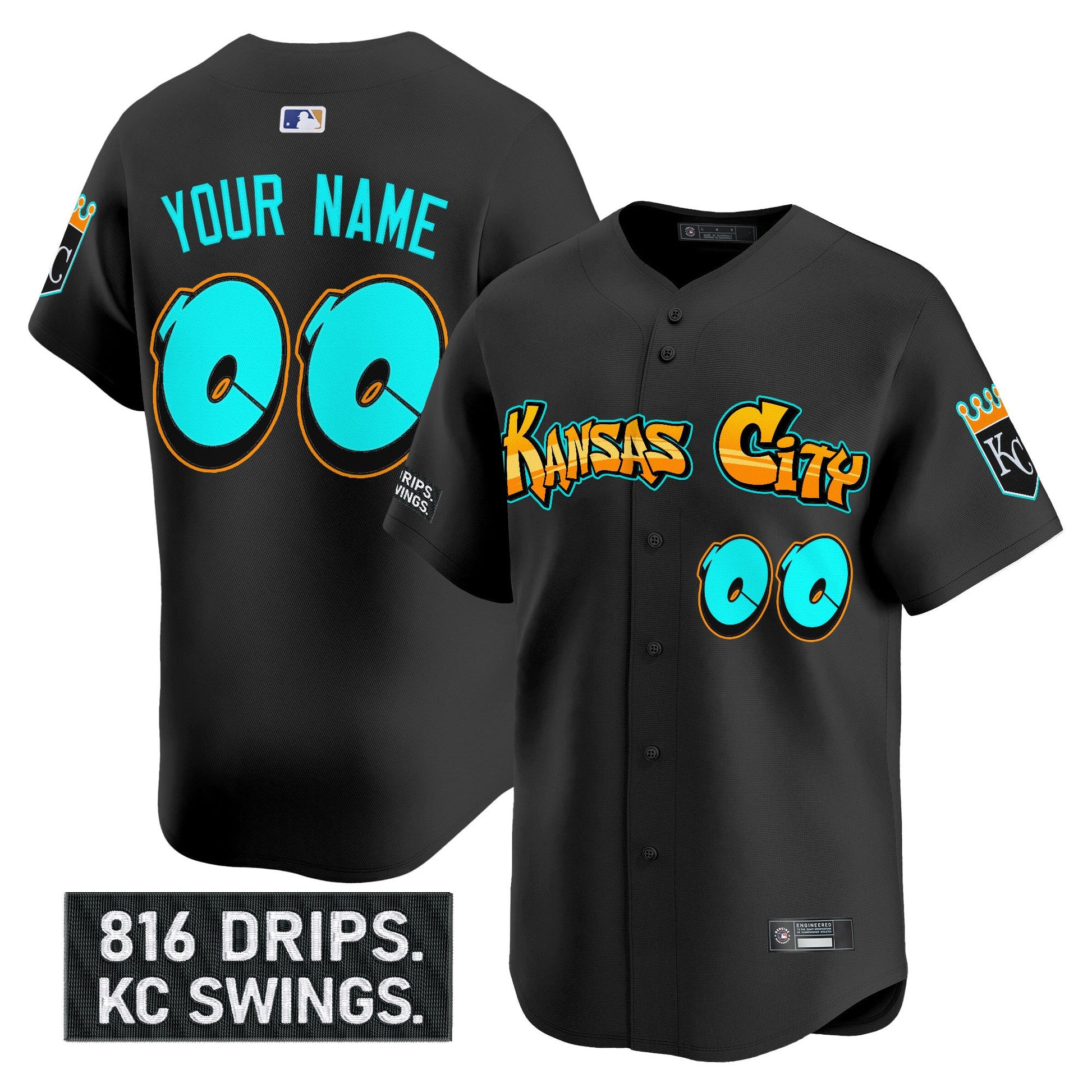 Kansas City Royals 'Graffiti Crown Drop Edition' Vapor Premier Limited Custom Jersey - All Stitched