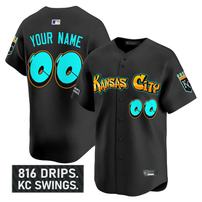 Kansas City Royals 'Graffiti Crown Drop Edition' Vapor Premier Limited Custom Jersey - All Stitched
