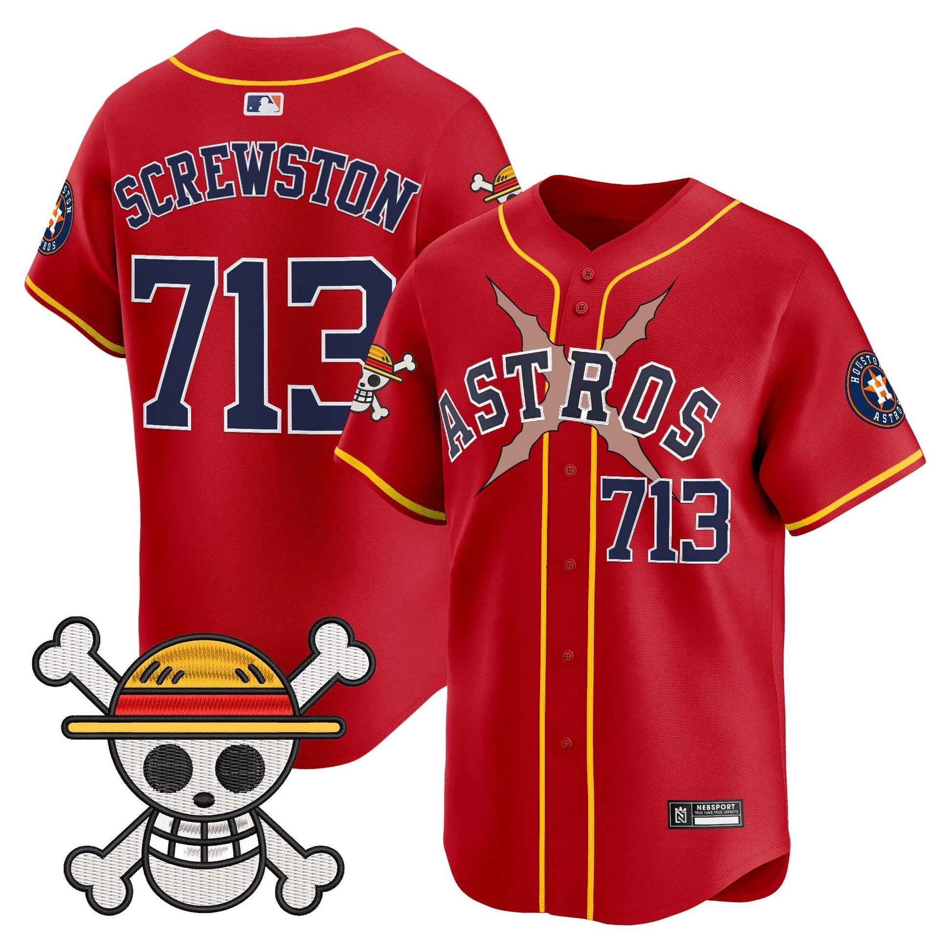 Men's Houston Astros x One Piece 2025 Vapor Premier Limited Jersey - All Stitched
