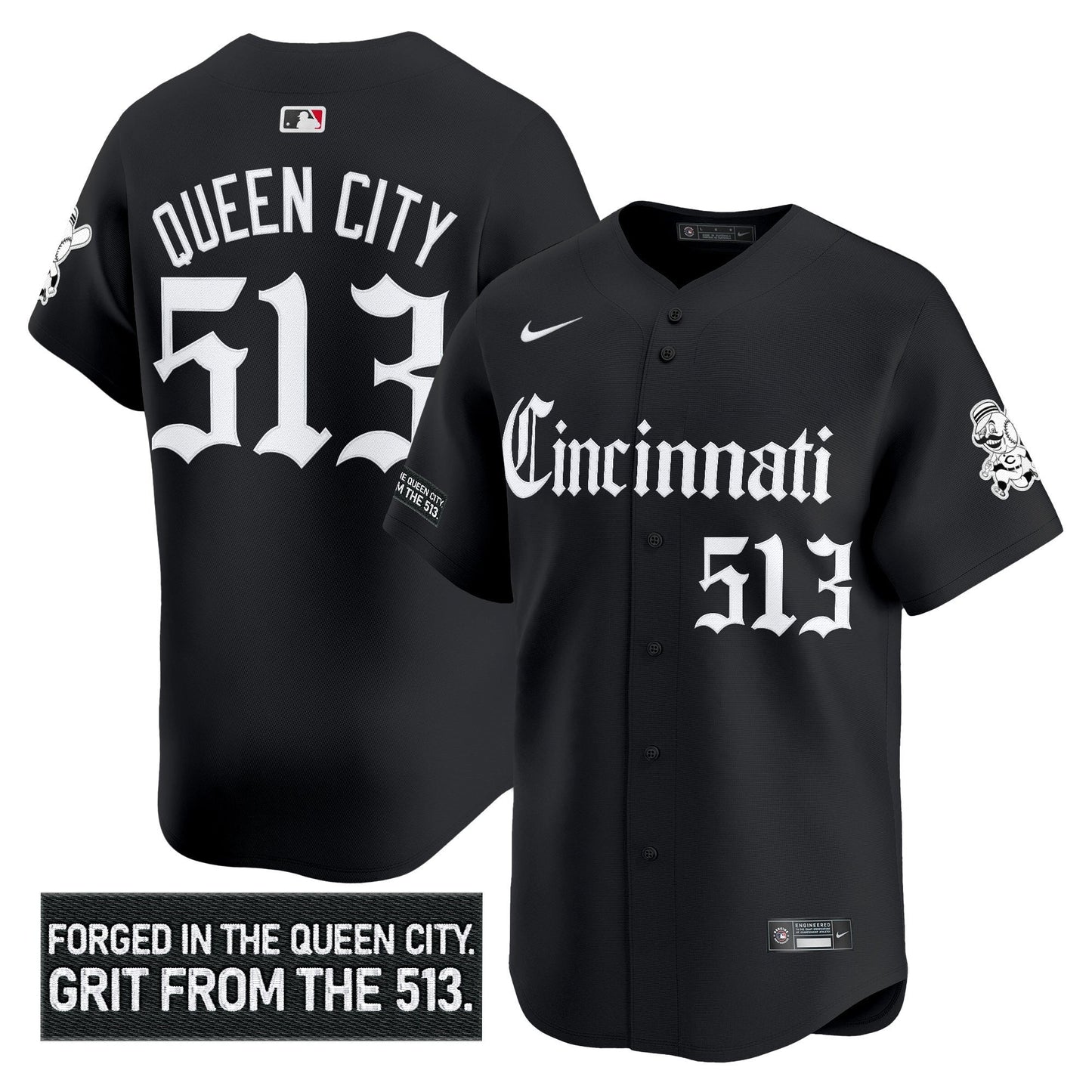 Men's Cincinnati Reds 'Gothic Queen City Edition' Vapor Premier Limited Jersey - All Stitched
