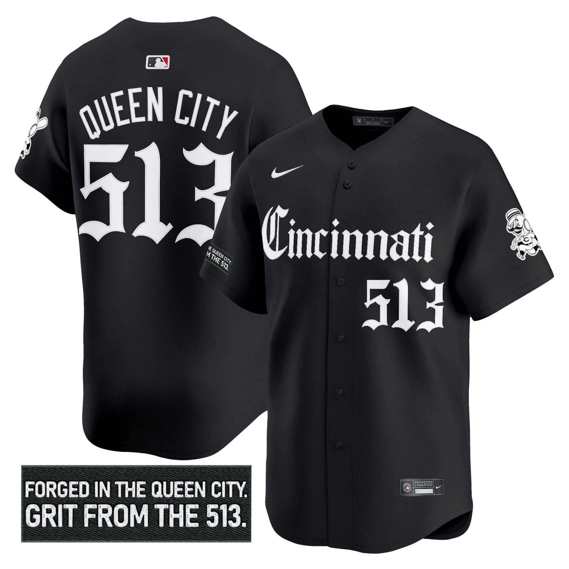 Men's Cincinnati Reds 'Gothic Queen City Edition' Vapor Premier Limited Jersey - All Stitched