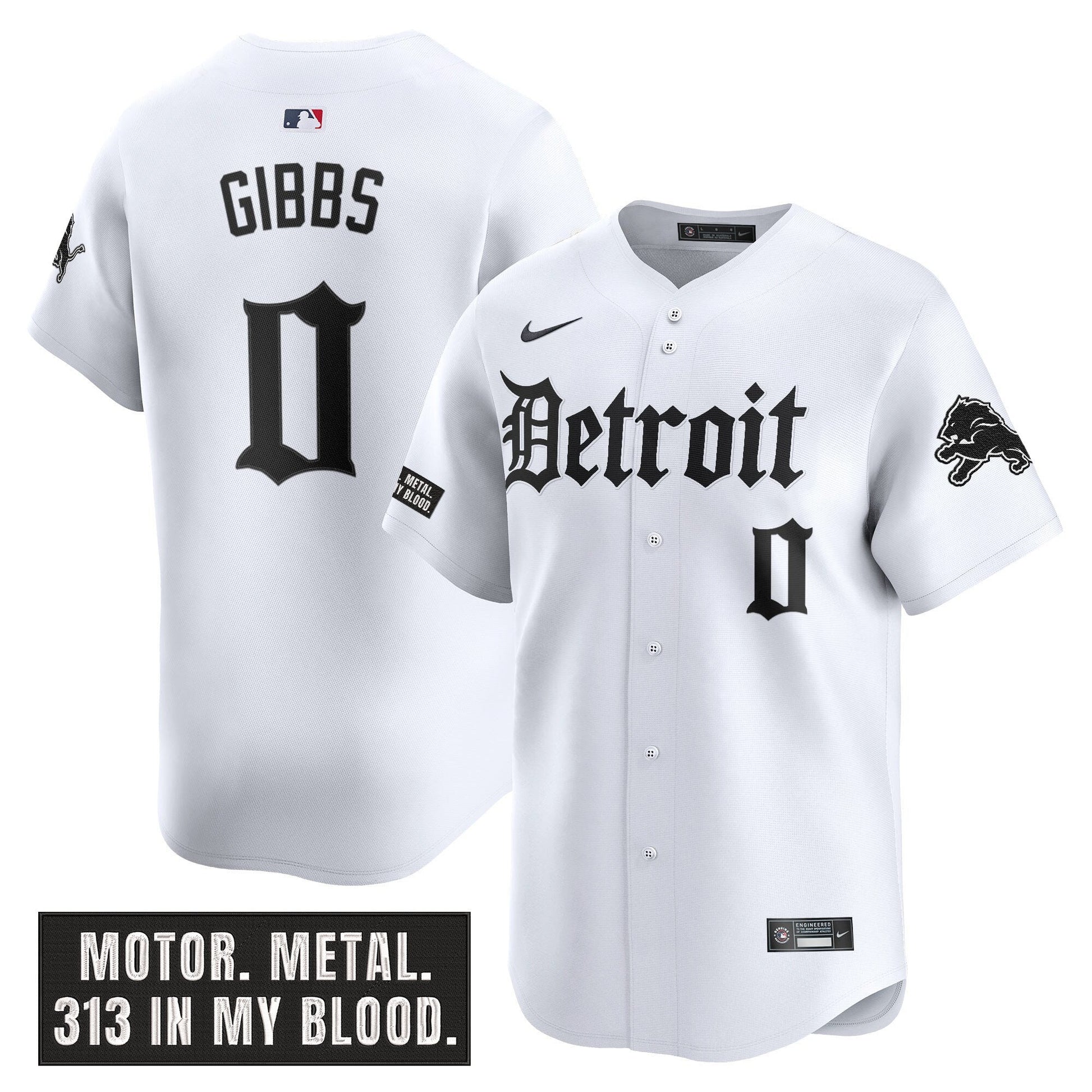 Men's Detroit Lions 'Motor Gothic Edition' Vapor Premier Limited Jersey - All Stitched