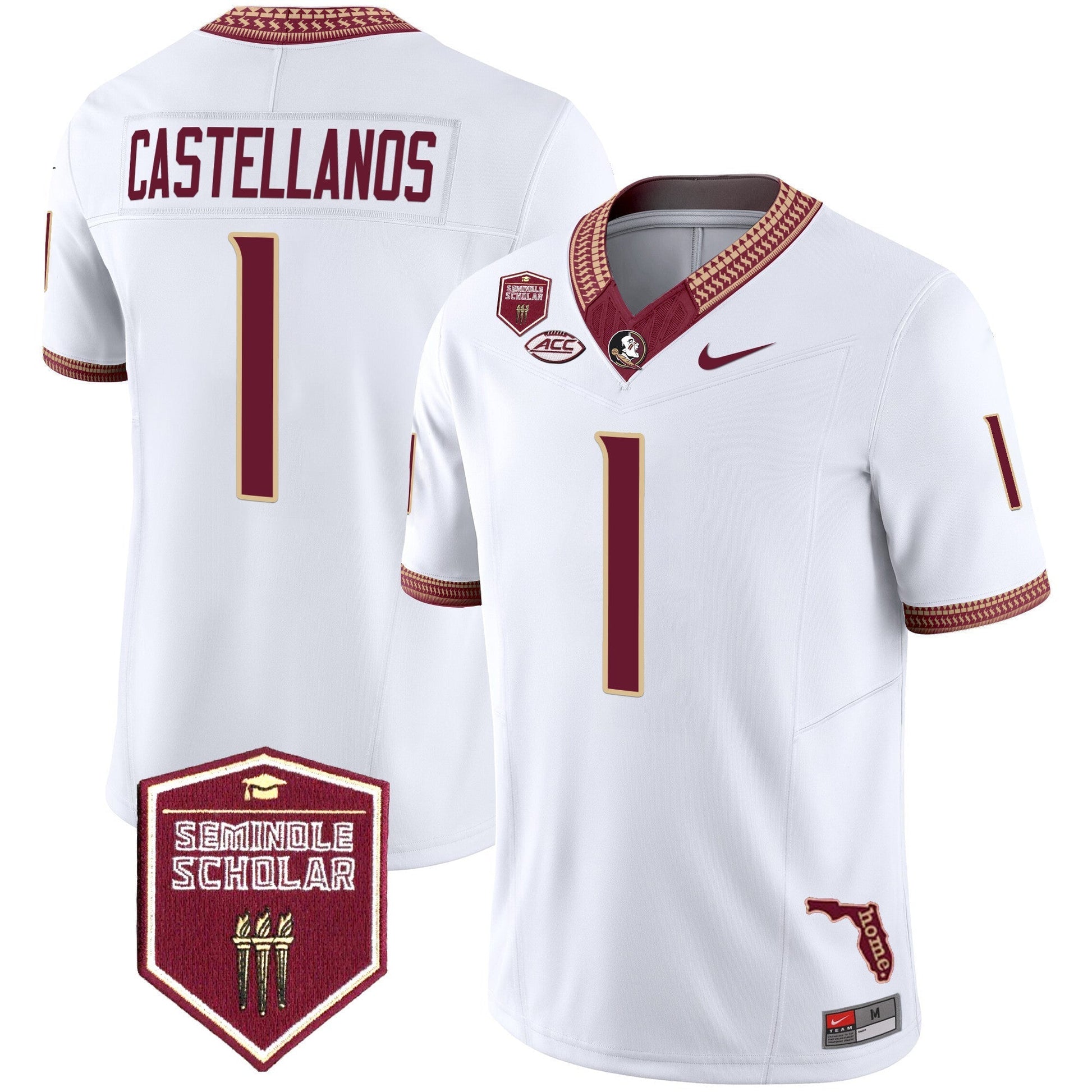 Men's Florida State Seminoles 2025 Seminole Scholar Patch Vapor Limited Jersey - All Stitched