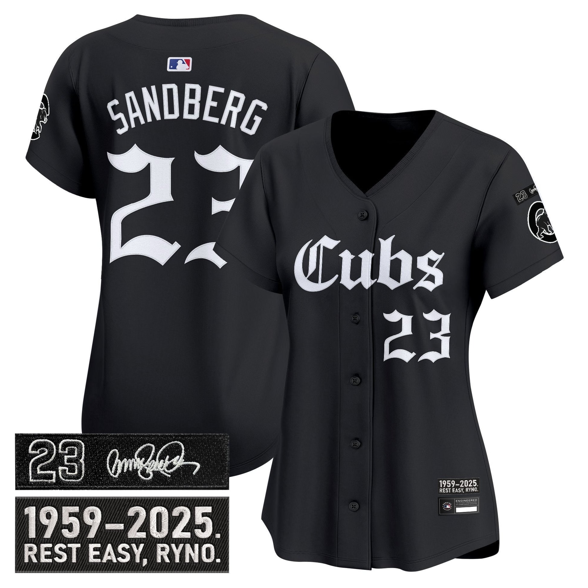Women's Chicago Cubs 'Ryne Sandberg Tribute' Vapor Premier Limited Jersey - Gothic Edition - All Stitched