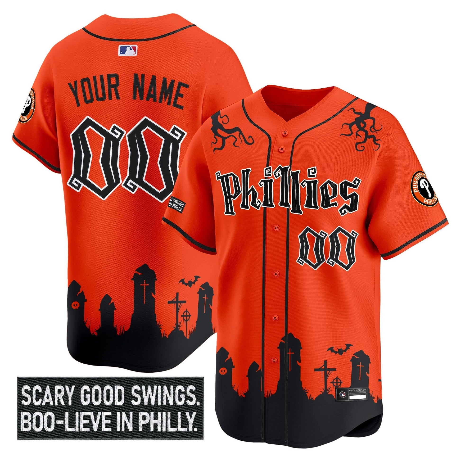 Philadelphia Phillies 'Halloween Spooky Edition' Premier Limited Custom Jersey - Stitched