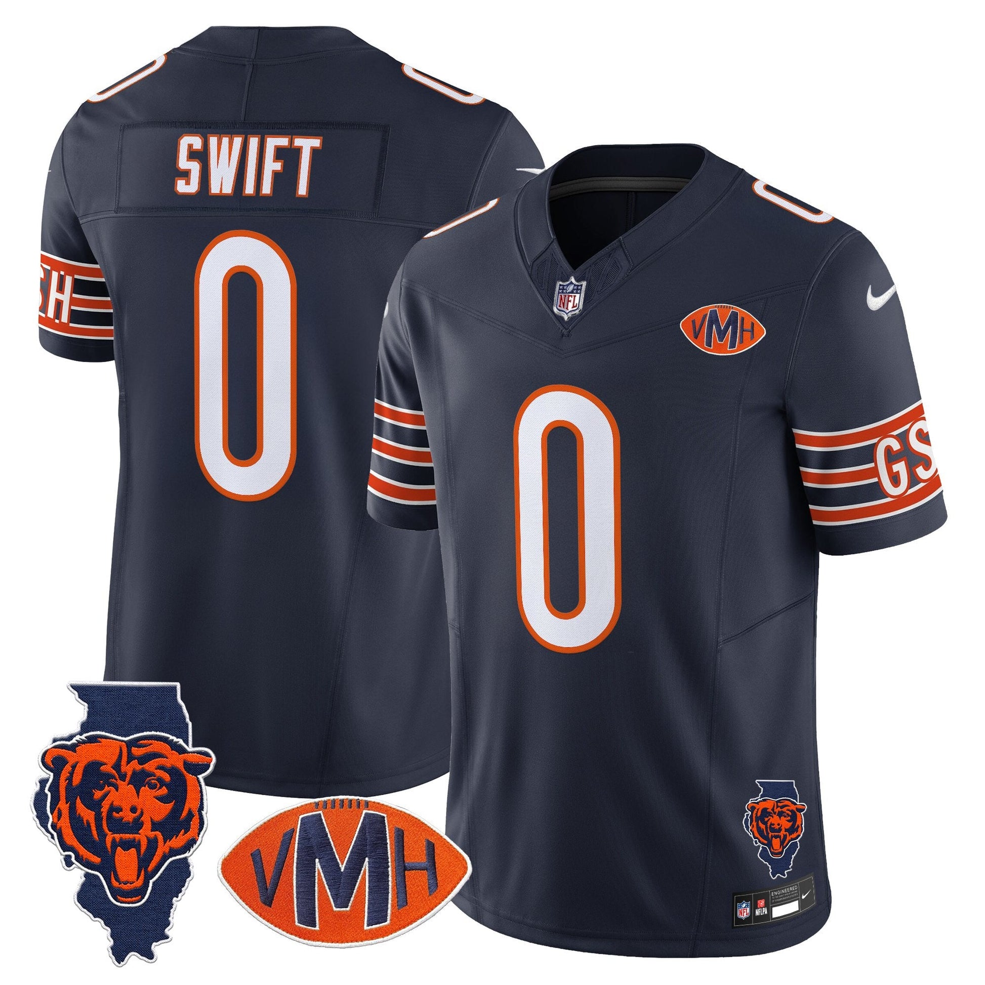Men's Chicago Bears Virginia McCaskey Memorial Patch Vapor Jersey - All Stitched
