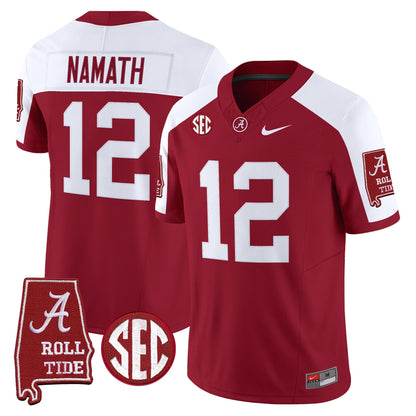 Men's Alabama Crimson Tide 2025 Vapor Limited Jersey - Alabama Map - All Stitched