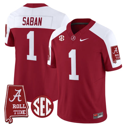 Men's Alabama Crimson Tide 2025 Vapor Limited Jersey - Alabama Map - All Stitched