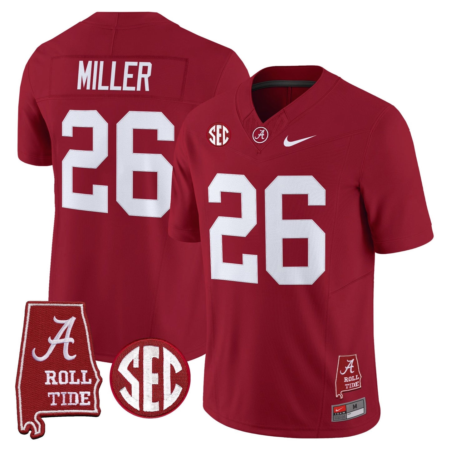 Men's Alabama Crimson Tide 2025 Vapor Limited Jersey - Alabama Map - All Stitched