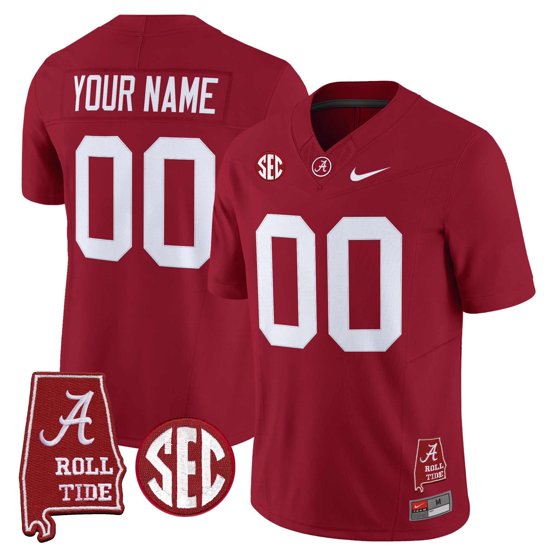 Alabama Crimson Tide 2025 Vapor Limited Custom Jersey - Alabama Map - All Stitched