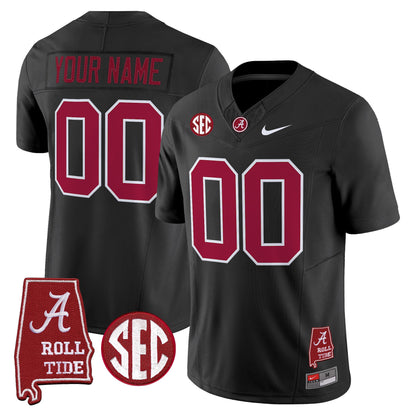 Alabama Crimson Tide 2025 Vapor Limited Custom Jersey - Alabama Map - All Stitched