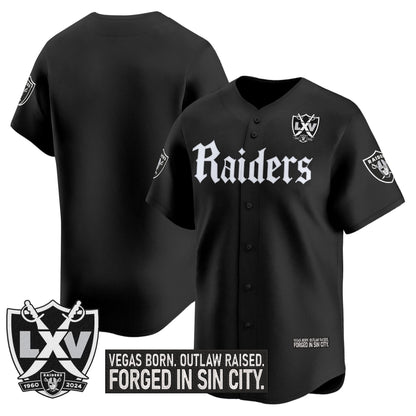 Las Vegas Raiders 'Gothic Sin City Shadows Edition' Vapor Baseball Jersey V2 - All Stitched